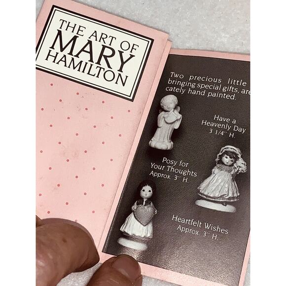 Hallmark 1983 Girl With Heart Heartfelt Wishes Porcelain Figurine Mary Hamilton - Picture 6 of 14